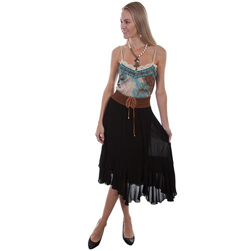 Scully Women's Skirt - Honey Creek Collection - Maxi / Ruffles - Black / Brown  Scully Women's Skirt - Honey Creek Collection - Maxi / Ruffles - Black / Brown