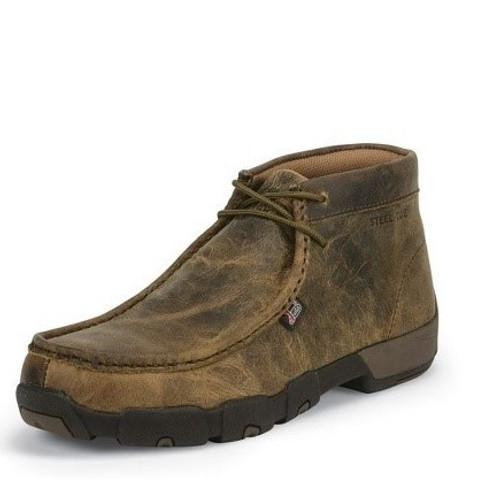 Justin Men's Casuals - Cappie Steel Toe - Dark Brown Justin Men's Casuals - Cappie Steel Toe - Dark Brown