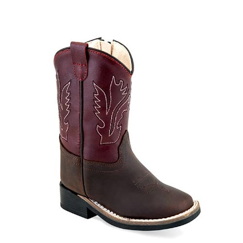 Jama Old West Toddler Boots - Dark Brown / Maroon Jama Old West Toddler Boots - Dark Brown / Maroon