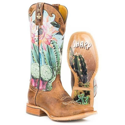 Tin Haul Women's Boots - Cactilicious - Crackled Tan Tin Haul Women's Boots - Cactilicious - Crackled Tan