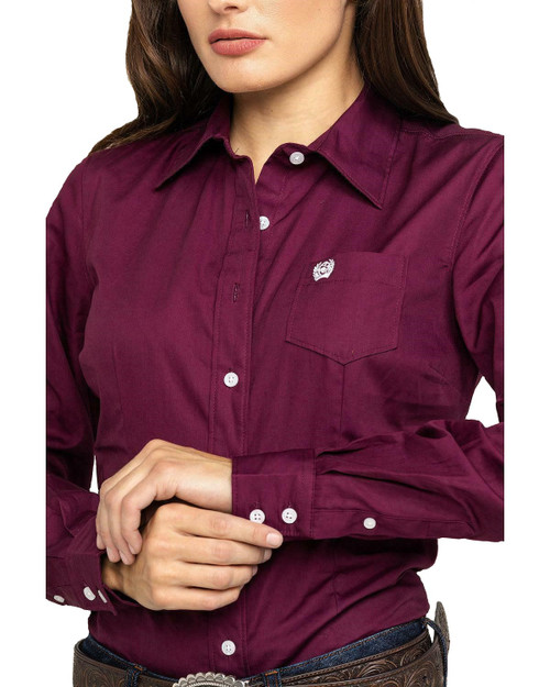 burgundy shirt for womens