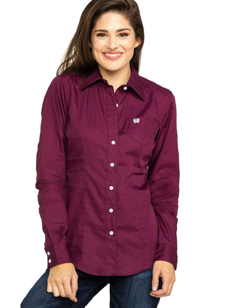 burgundy button up shirt womens