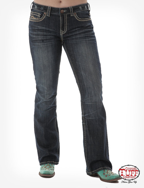 Cowgirl Tuff Women's Jeans - No Limit - Dark Wash