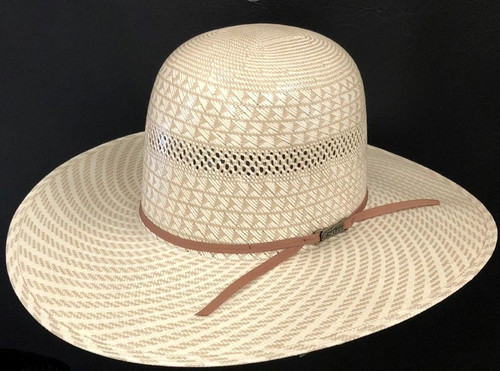 American Hat Straw - 6100 - Vented Swirl Pattern - Ivory / Tan American Hat Straw - 6100 - Vented Swirl Pattern - Ivory / Tan