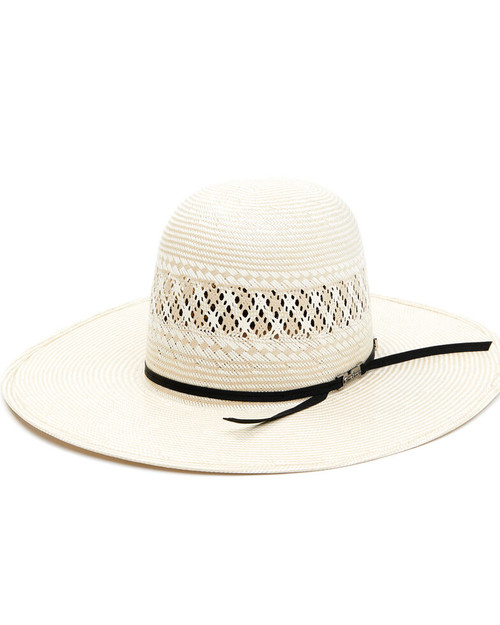 American Hat Straw - 6100 - Vented Swirl Pattern - Ivory / Tan