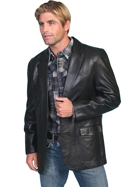 Scully Men's Jacket - Western Blazer - Black Lamb - Billy's