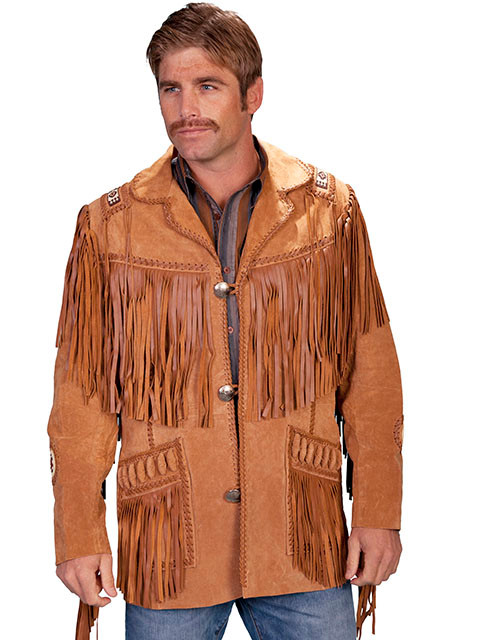 Scully Men's Jacket - Handlaced Bead Trim Coat - Bourbon - Billy's