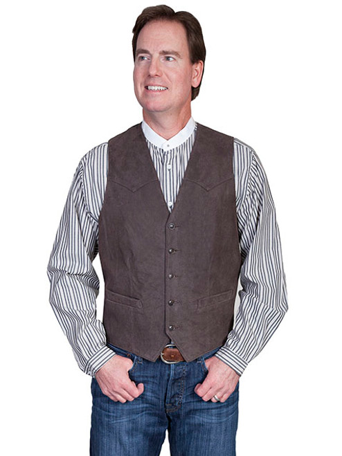Scully Men's Vest - Western Single Point - Brown  Scully Men's Vest - Western Single Point - Brown
