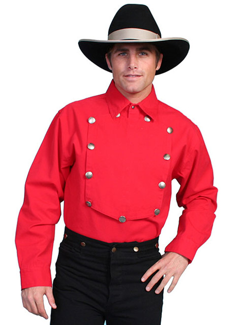 Scully Men's Range Wear Apparel - Bib Shirt - Red Scully Men's Range Wear Apparel - Bib Shirt - Red