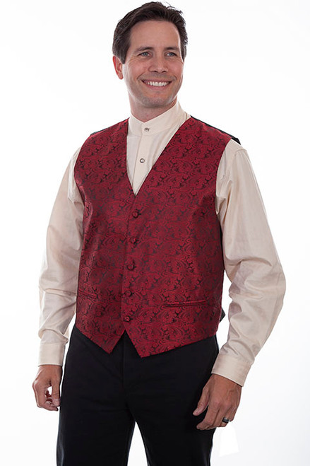 Scully Men's Vest - Range Wear - Classic Paisley - Red Scully Men's Vest - Range Wear - Classic Paisley - Red