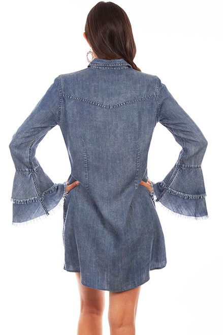 Scully Women's Dress - Honey Creek Collection - Western Yoke - Denim