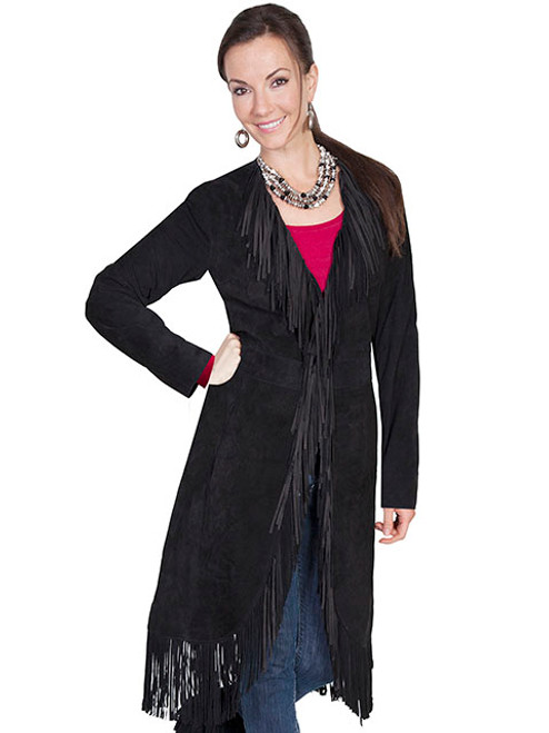 Scully Women's Jacket - Suede Fringe Maxi - Black # 19 Scully Women's Jacket - Suede Fringe Maxi - Black # 19