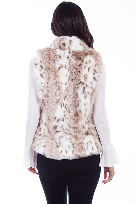 maroon fur vest