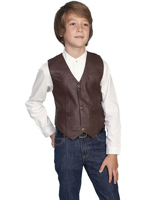 Scully Kids Vest - Western Lamb - Brown # 29 Scully Kids Vest - Western Lamb - Brown # 29