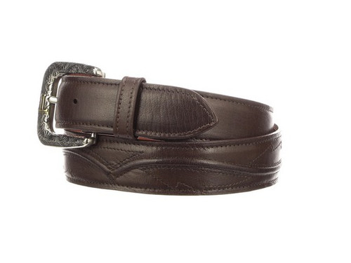 Lucchese Men's Belts - Smooth Baby Buffalo / Seville Stitch - Whiskey Lucchese Men's Belts - Smooth Baby Buffalo / Seville Stitch - Whiskey
