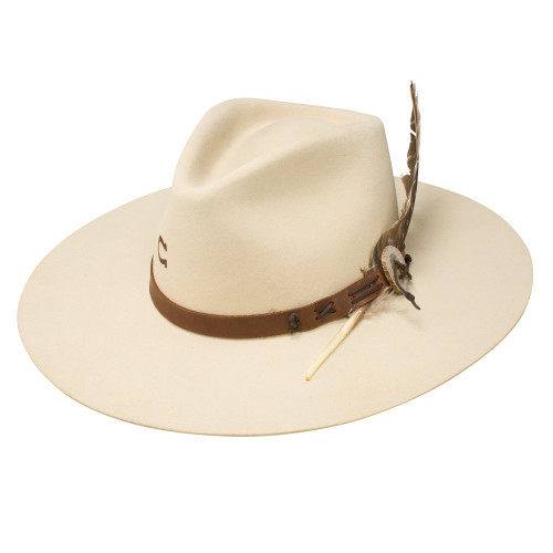 Charlie 1 Horse Felt Hats - Tee Pee - Bone Charlie 1 Horse Felt Hats - Tee Pee - Bone