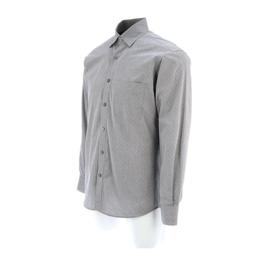 gray button up shirt