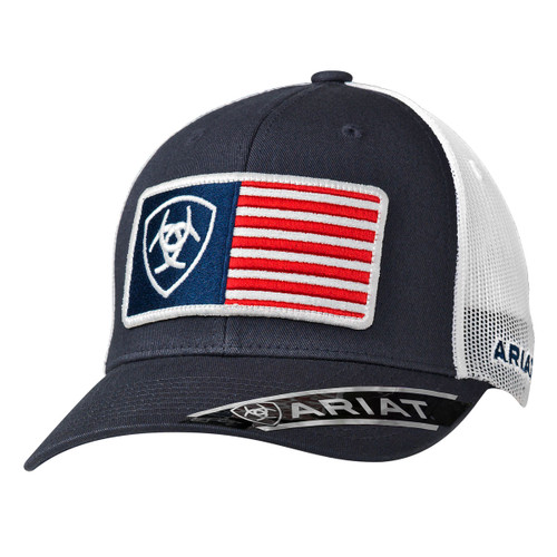 Ariat Caps by M & F Westen Products - Navy w/ Ariat Flag Embroidery Ariat Caps by M & F Westen Products - Navy w/ Ariat Flag Embroidery