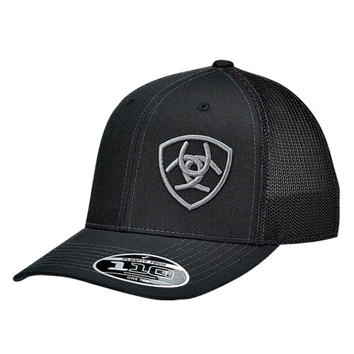 Ariat Caps by M & F Westen Products - Black w/ Gray Ariat Shield Logo Ariat Caps by M & F Westen Products - Black w/ Gray Ariat Shield Logo