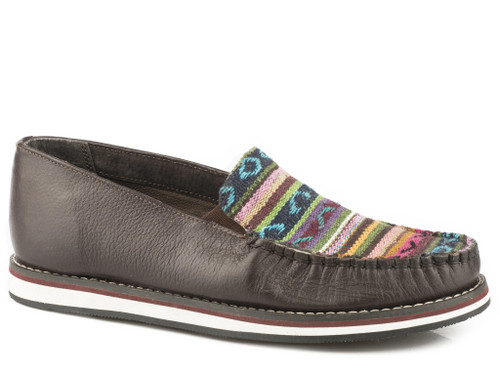 Roper Women's Casuals - Slip-On Moccasin - Brown / Serape Roper Women's Casuals - Slip-On Moccasin - Brown / Serape