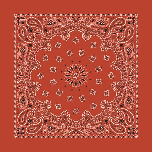 Bandanas - Traditional Paisley - Teracotta Bandanas - Traditional Paisley - Teracotta