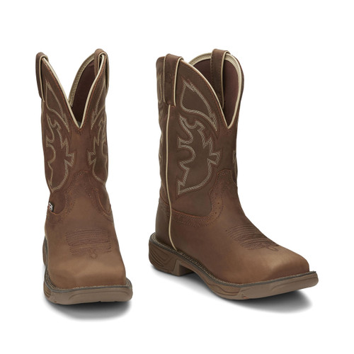 Justin Men's Work Boots - Stampede Rush ST H2O EH - Rustic Tan Justin Men's Work Boots - Stampede Rush ST H2O EH - Rustic Tan