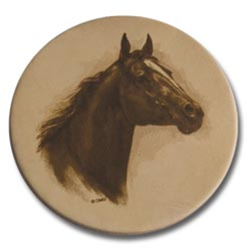 Moss Brothers Housewares - Leather Coaster Set - 4 Piece - Horse Head