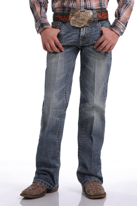 Cinch Boy's Jeans - Performance Slim Fit / Medium Stonewash