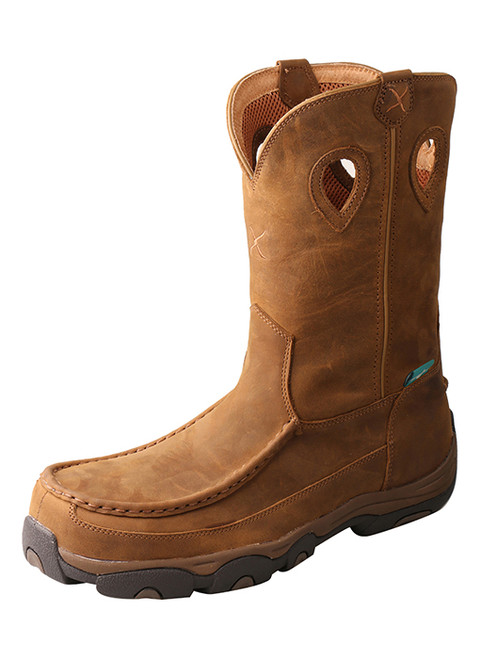 Twisted X Men's Work Boots - Pull On Hiker - Distressed Saddle Twisted X Men's Work Boots - Pull On Hiker - Distressed Saddle