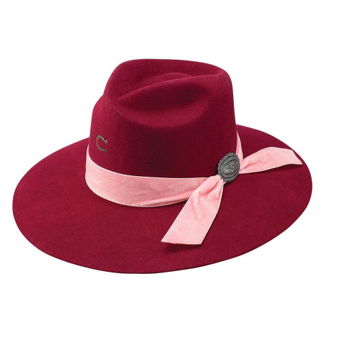 Charlie 1 Horse Felt Hats - Lady Bandit - Burgundy