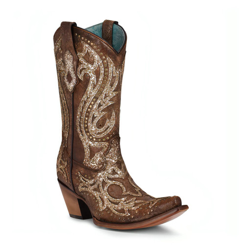 Corral Women's Boots - Full Overlay Studs - Brown - Billy's