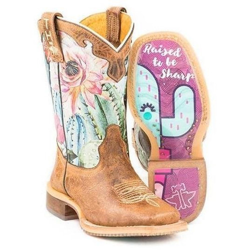 Tin Haul Children's Boots - Cactilicious / Crackled Tan Tin Haul Children's Boots - Cactilicious / Crackled Tan