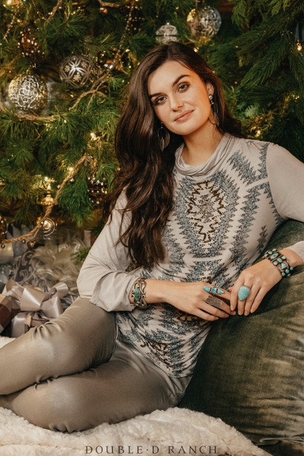 Double D Ranchwear Women’s - Mountain View Top - Silver Fox