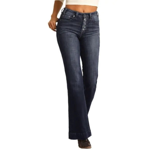 Women Low Waist Wide Leg Jeans Vintage Print Baggy Trouser Y2k Distressed  Straight Denim Pants Slim Flare Jean Streetwear - Walmart.com