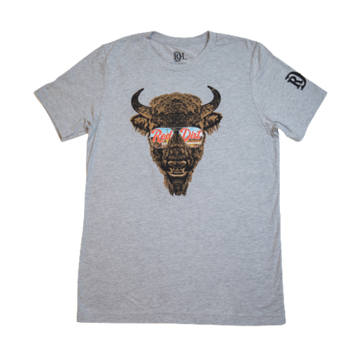 Red Dirt Hat Co T Shirt - Aviator Bison - Heather Grey Red Dirt Hat Co T Shirt - Aviator Bison - Heather Grey