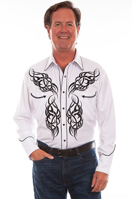 Scully Men's Shirt - Tribal - Embroidered Yoke and Cuffs Scully Men's Shirt - Tribal - Embroidered Yoke and Cuffs