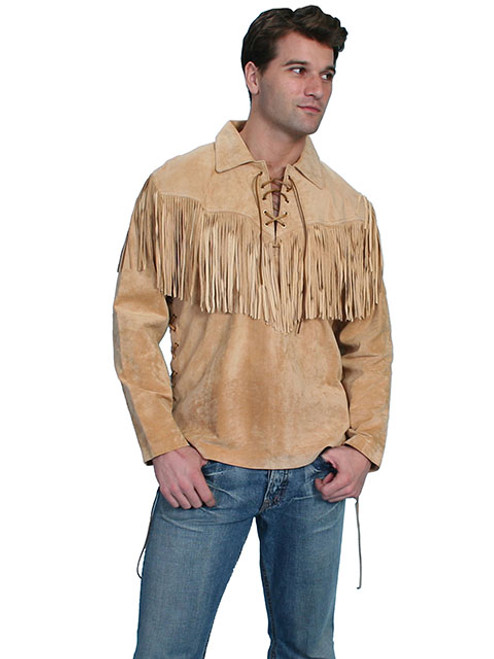 Scully Men's Shirt - Fringe Leather - Bourbon Scully Men's Shirt - Fringe Leather - Bourbon