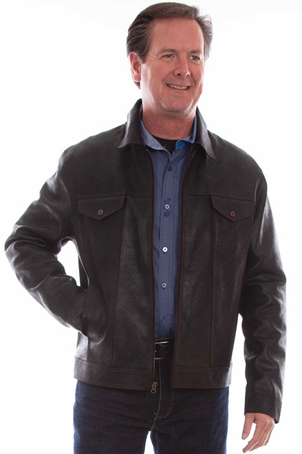 Scully Men's Jacket - Lamb Zip Front - Vintage Black Scully Men's Jacket - Lamb Zip Front - Vintage Black