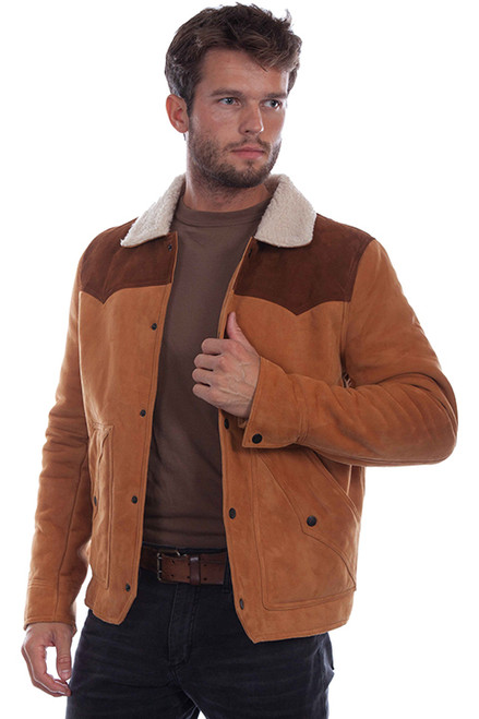 Scully Men's Jacket - Yellowstone Snap Front Suede - Tan Scully Men's Jacket - Yellowstone Snap Front Suede - Tan