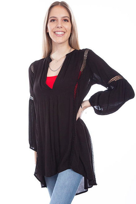 Scully Women's Shirt - Cantina Tunic - Black Scully Women's Shirt - Cantina Tunic - Black