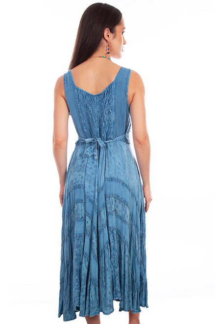 Scully Women's Dress - Honey Creek Collection - Full Length / Lace Up -  Light Denim