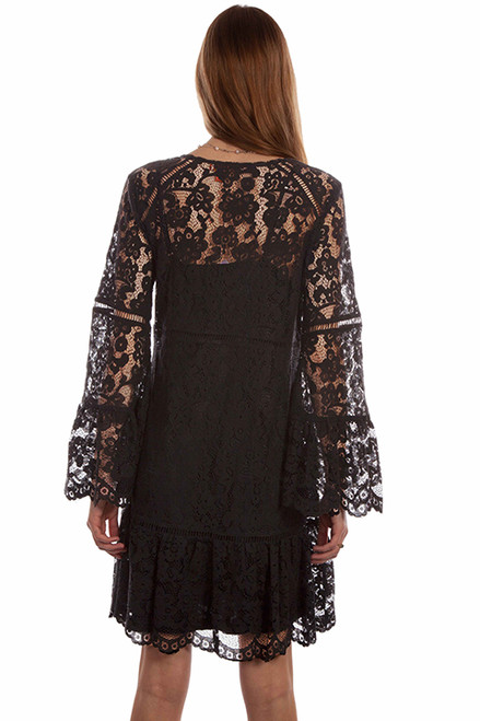 Scully Women's Dress - Honey Creek Collection - Lace / Bell Sleeve - Black Scully Women's Dress - Honey Creek Collection - Lace / Bell Sleeve - Black
