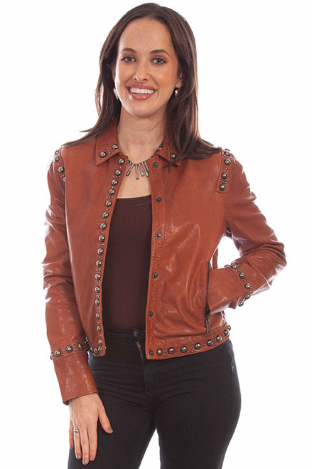 Scully Women's Jacket - Studded / Snap Leather Scully Women's Jacket - Studded / Snap Leather