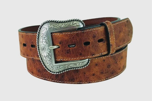 Gem Dandy Accessories - G Bar D Belt - Genuine Leather / Rustic Ostrich  Print - Tan - Billy's Western Wear