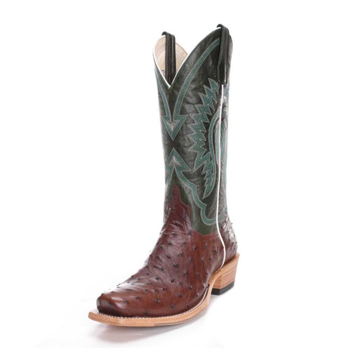 Macie Bean Women's Boot - Top Hand Collection - FQ Ostrich / Full-Grain -Tobacco Brown / Emerald Explosion Macie Bean Women's Boot - Top Hand Collection - FQ Ostrich / Full-Grain -Tobacco Brown / Emerald Explosion
