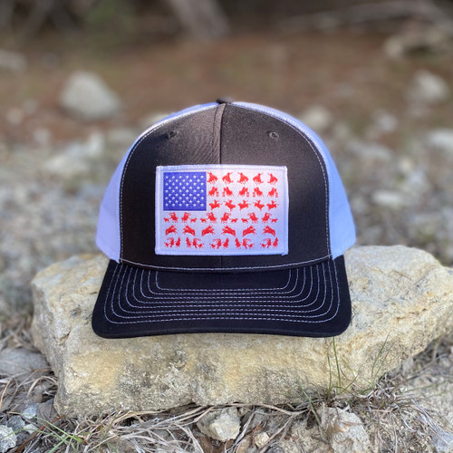 Cactus Alley - Rodeo Flag Cap - Black / White - Billy's Western Wear