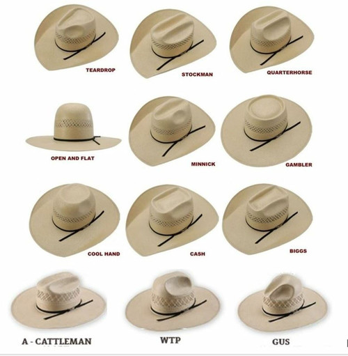 straw hat crown styles