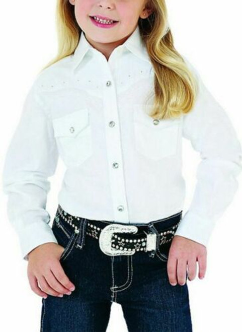 Wrangler Girls Shirt - Snap / White Wrangler Girls Shirt - Snap / White