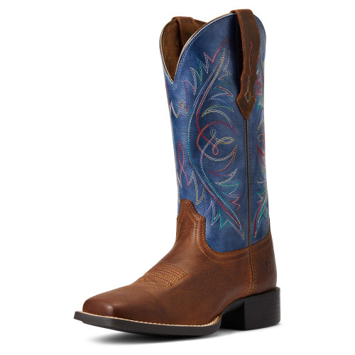 Ariat Women's Boots - Round Up Wide Square Toe Stretch Fit Western - Sassy Brown Ariat Women's Boots - Round Up Wide Square Toe Stretch Fit Western - Sassy Brown