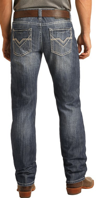 Rock & Roll Denim Men's Jeans - Pistol - Regular Fit Stackable Boot Cut - Dark Vintage Wash Rock & Roll Denim Men's Jeans - Pistol - Regular Fit Stackable Boot Cut - Dark Vintage Wash